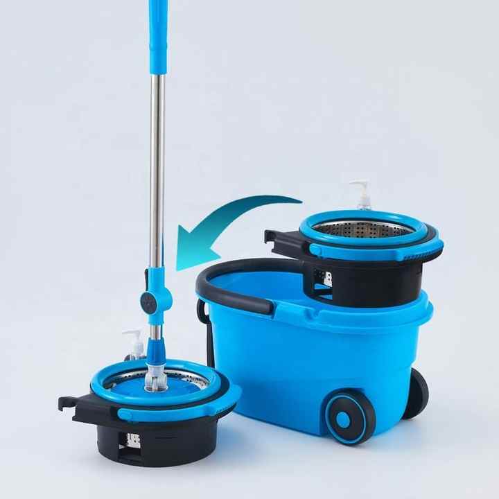 360 Magic Spin Of Mop And Stainless Steel Drying Basket Mop Bucket